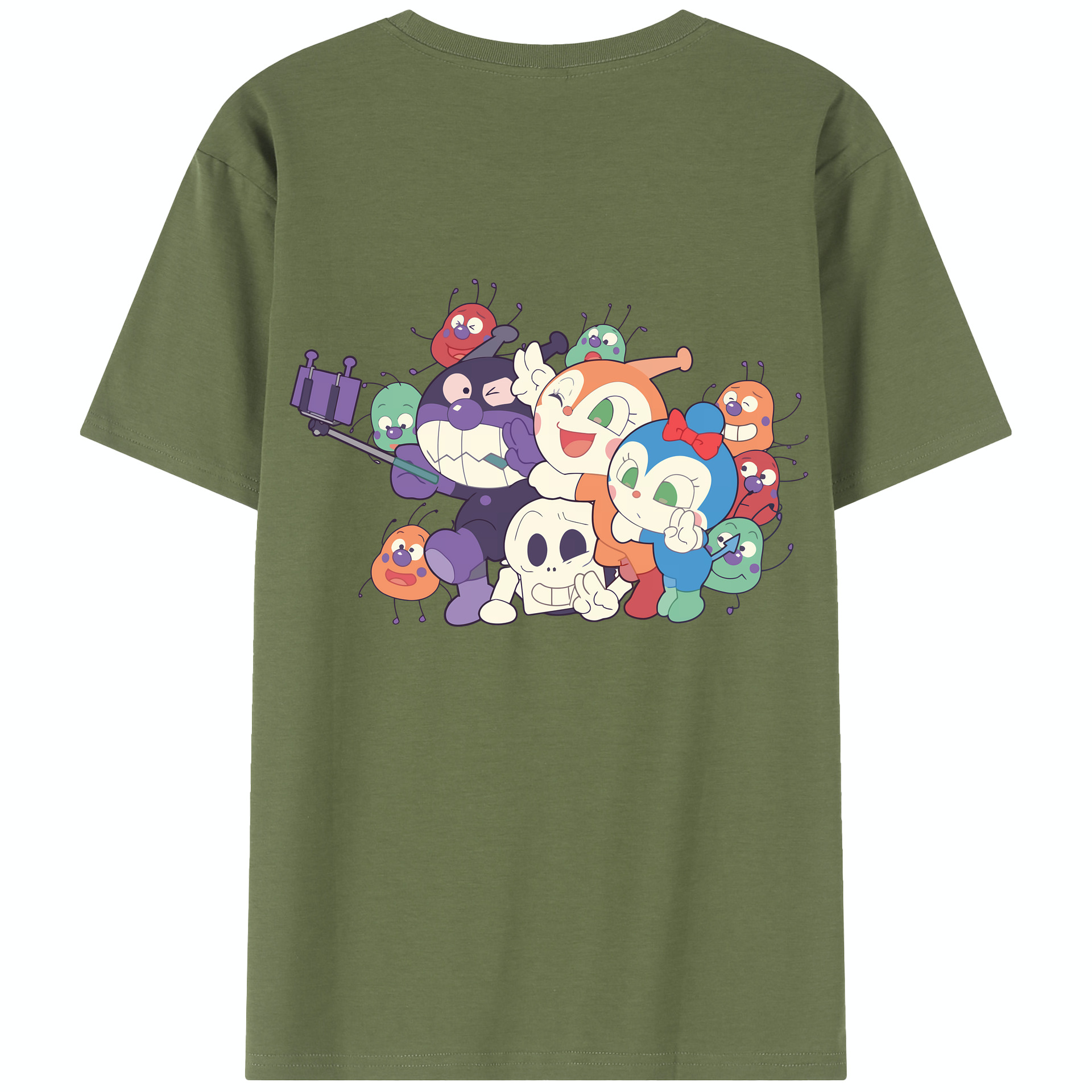 （画像用） アンパンマン Anpanman 綿100％半袖Tシャツ（背面プリント）